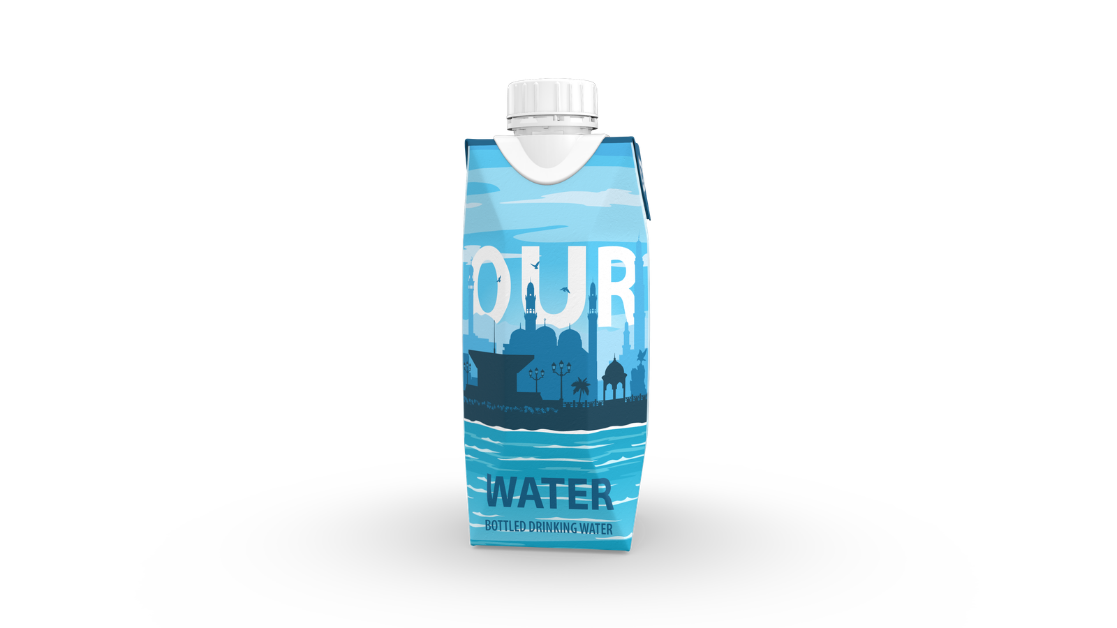 OURWATER bottle packaging in Arabic